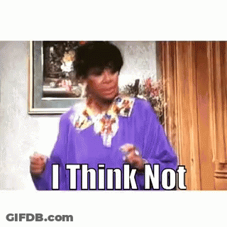 Woman In Purple Dress Saying I Think Not GIF