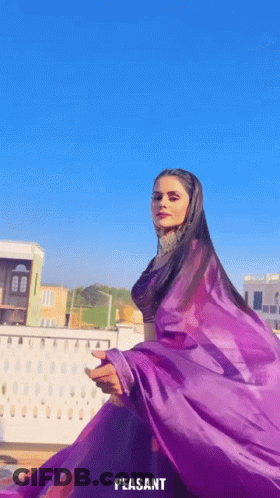 Woman In Purple Dress Saying Peasant GIF