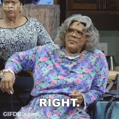 Woman In Purple Dress Saying Right GIF