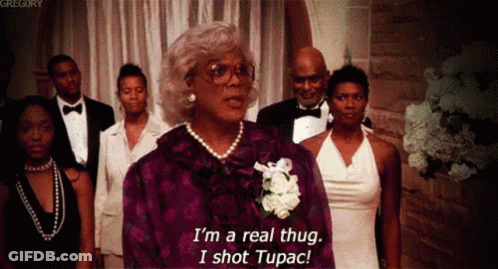 Woman In Purple Dress Says I'm A Real Thug GIF