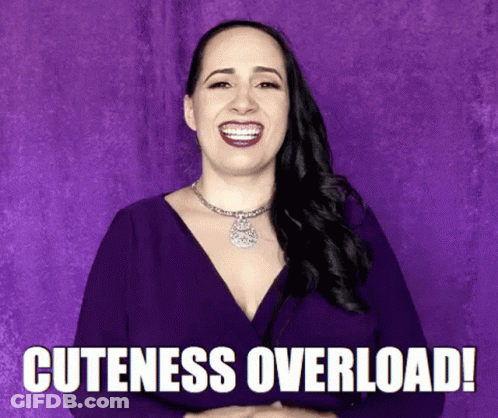 Woman In Purple Dress Smiling Cuteness Overload GIF
