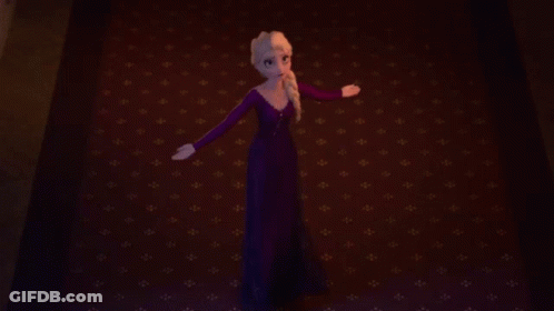 Woman In Purple Dress Standing On Carpet GIF