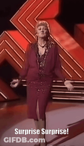 Woman In Purple Dress Surprising GIF