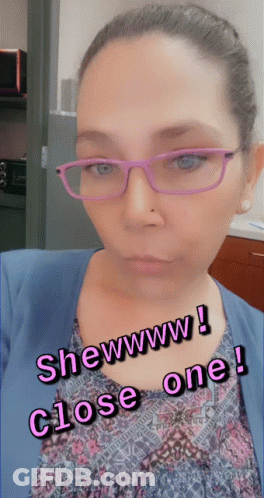 Woman In Purple Glasses Shewww Close One GIF