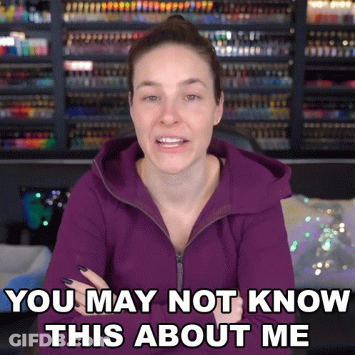 Woman In Purple Jacket Saying You May Not Know This About Me GIF