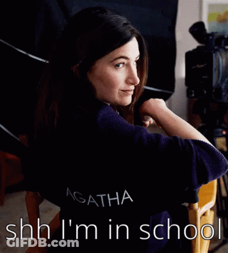 Woman In Purple Shirt Agatha Shushing GIF