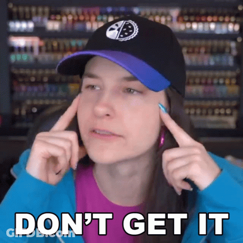Woman In Purple Shirt And Black Hat Says Don't Get It GIF