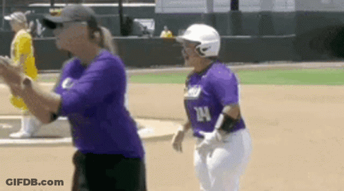 Woman In Purple Shirt Number 24 GIF