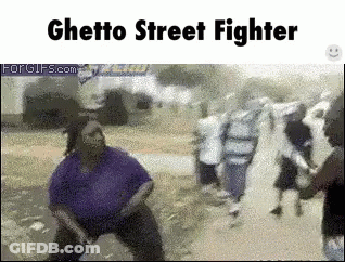 Woman In Purple Shirt Says Ghetto Street Fighter GIF