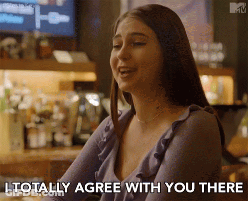 Woman In Purple Shirt Says I Totally Agree With You There GIF