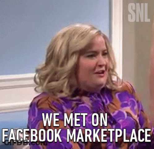 Woman In Purple Shirt Says We Met On Facebook Marketplace GIF