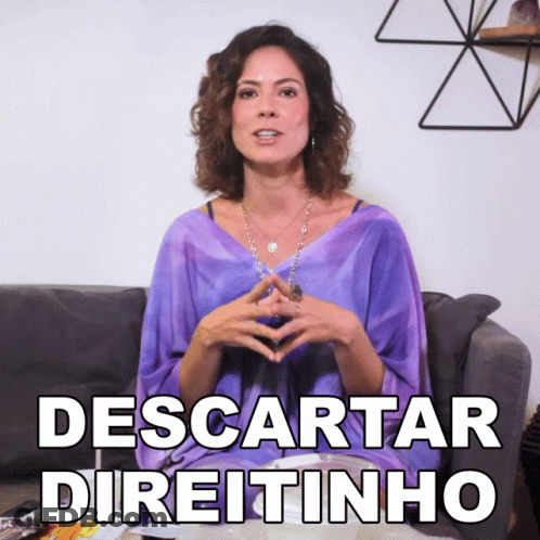 Woman In Purple Shirt Sitting On Couch Descartar Direitinho GIF