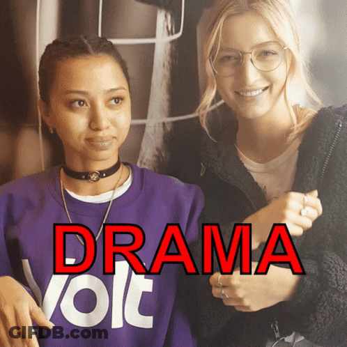 Woman In Purple Sweatshirt Saying Drama Volt GIF