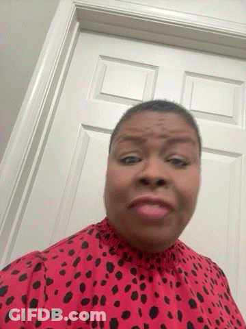 Woman In Red And Black Polka Dot Shirt Funny Face GIF