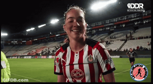 Woman In Red And White Striped Shirt GIF