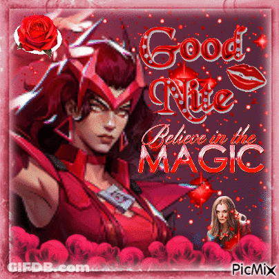 Woman In Red Armor Good Night Believe In The Magic GIF