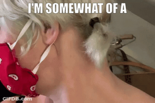 Woman In Red Bandana Saying I'm Somewhat Of A GIF