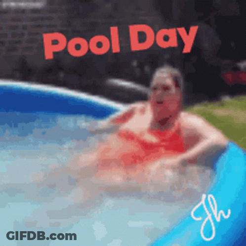 Woman In Red Bikini Swimming Pool GIF