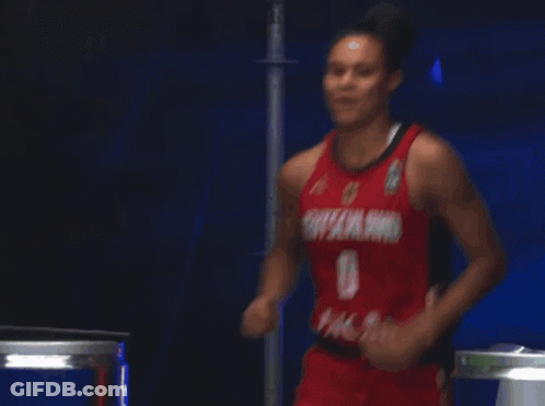 Woman In Red Deutschland Jersey Running GIF