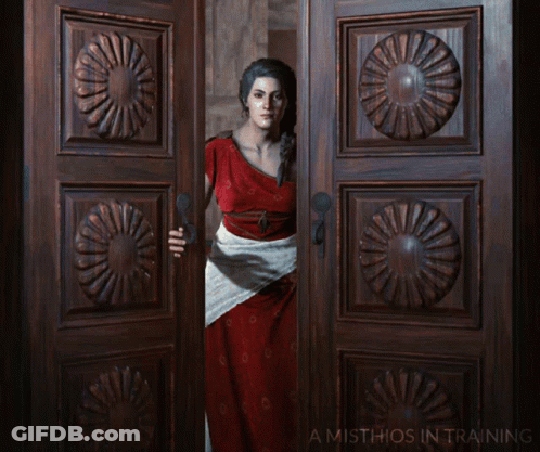Woman In Red Dress A Misthios In Training GIF