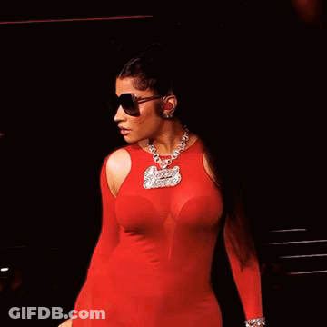 Woman In Red Dress And Sunglasses GIF