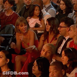 Woman In Red Dress At Concert GIF