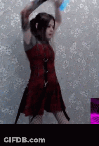 Woman In Red Dress Dancing GIF