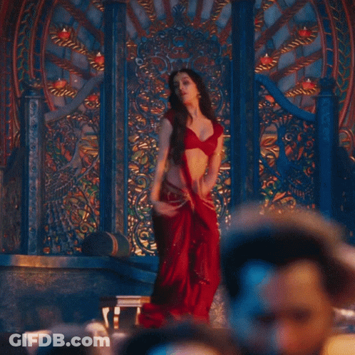 Woman In Red Dress Dancing GIF