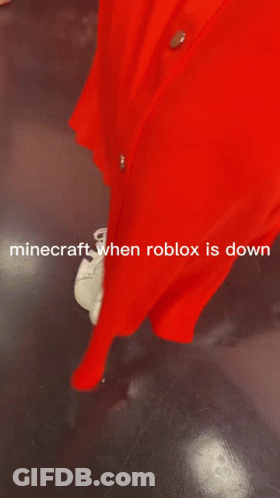 Woman In Red Dress Dancing Minecraft When Roblox Is Down GIF