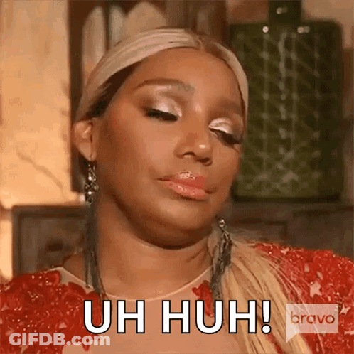 Woman In Red Dress Funny Face Uh Huh GIF