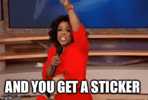 Woman In Red Dress Holding Microphone And Saying Get Sticker GIF