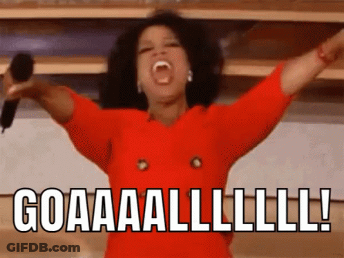 Woman In Red Dress Holding Microphone Shouting GIF