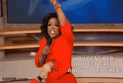 Woman In Red Dress Holding Microphone GIF