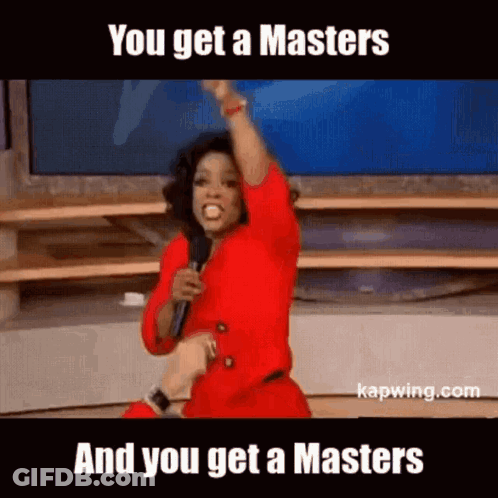 Woman In Red Dress Holding Microphone You Get A Masters And You Get A Masters GIF