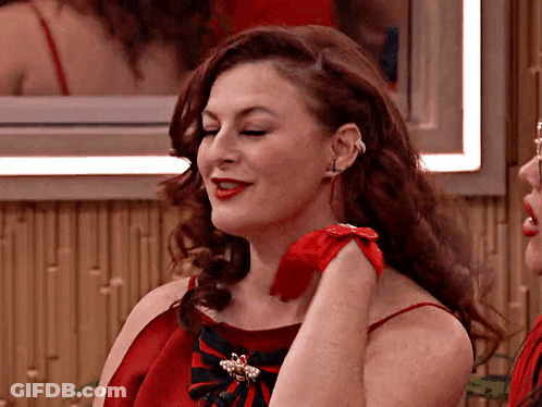 Woman In Red Dress Holding Red Rose GIF