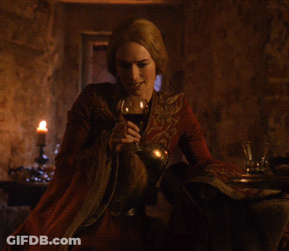 Woman In Red Dress Holding Wine Glass Even Me GIF