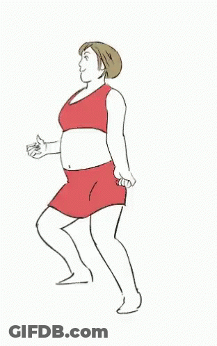 Woman In Red Dress Next To Man In Yellow Shirt GIF