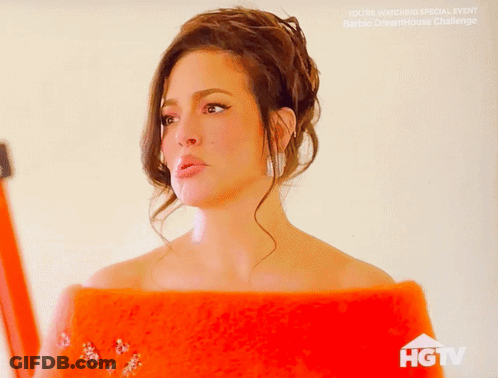 Woman In Red Dress On HGTV Screen GIF