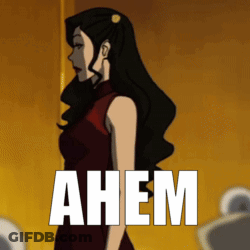 Woman In Red Dress Saying Ahem GIF