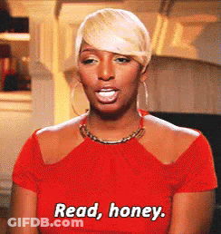 Woman In Red Dress Saying Read Honey GIF