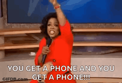 Woman In Red Dress Saying You Get A Phone GIF