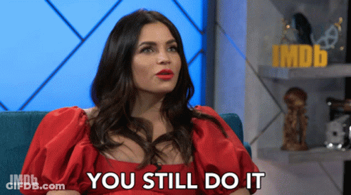Woman In Red Dress Saying You Still Do It Imdb Logo GIF