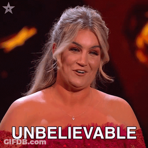 Woman In Red Dress Says Unbelievable GIF