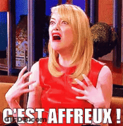 Woman In Red Dress Screaming C'est Affreux GIF