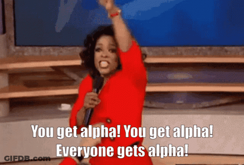 Woman In Red Dress Shouting You Get Alpha GIF