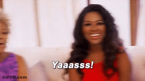 Woman In Red Dress Smiling GIF