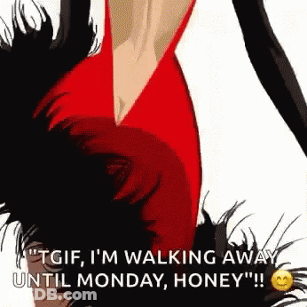 Woman In Red Dress Walking Away Until Monday Honey GIF