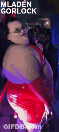 Woman In Red Dress With Mladen Gorlock GIF