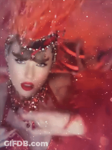Woman In Red Dress With Mouth Open GIF