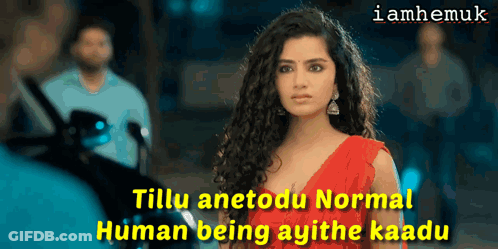 Woman In Red Dress With Tillu Anetodo Normal Human Being GIF